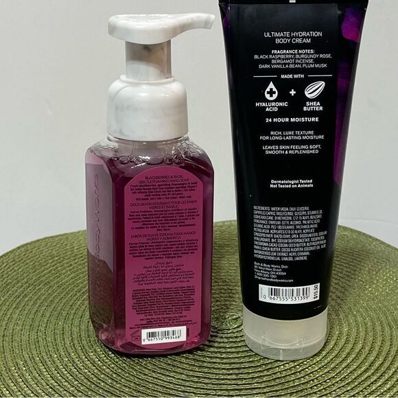 BBW Dark Kiss & Black Berries & Basil set of 2 NWT - Picture 2 of 2